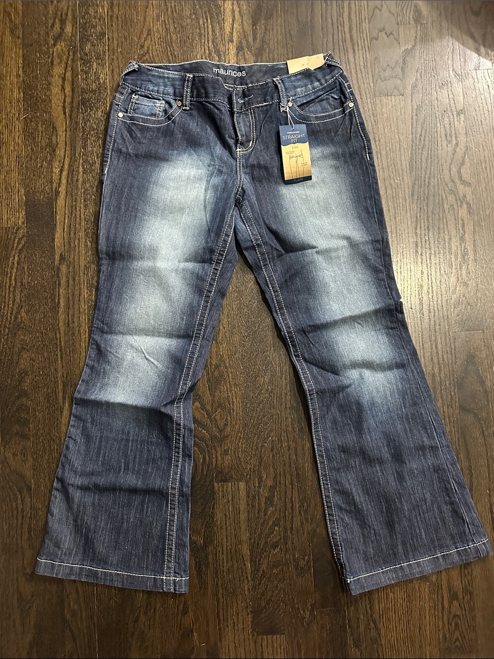 Maurices Flared Jeans in Faded Dark Blue Wash
